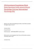 CFA Investment Foundations Mock Exam Questions &lpar;with answers&rpar;Social Psychology &lpar;1st year International Psychology BA&rpar;