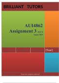 AUI4862 Assignment 3 &lpar;COMPLETE ANSWERS&rpar; 2024 - DUE 8 August 2024 &semi; 100&percnt; TRUSTED Complete&comma; trusted solutions and explanations&period; &period; 