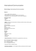 Summary (book, seminars, lectures) International Communication