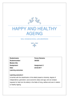 Assignment 3 happy healthy ageing