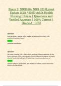 Exam 2&colon; NSG320 &sol; NSG 320 &lpar;Latest Update 2024 &sol; 2025&rpar; Adult Health Nursing I Exam &vert; Questions and Verified Answers &vert; 100&percnt; Correct &vert; Grade A - GCU
