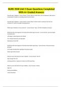 NURS 3500 Unit 5 Exam Questions Completed With A&plus; Graded Answers