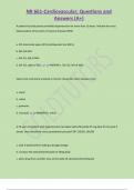 NR 661-Cardiovascular&semi; Questions and  Answers &lpar;A&plus;&rpar; 