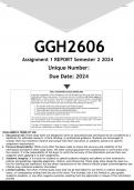 GGH2606 Assignment 1 &lpar;ANSWERS&rpar; Semester 1 2025 - DISTINCTION GUARANTEED