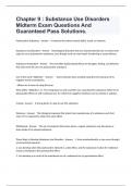 Chapter 9 &colon; Substance Use Disorders  Midterm Exam Questions And Guaranteed Pass Solutions&period;