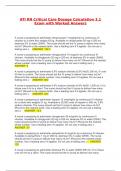 ATI RN Critical Care Dosage Calculation 3&period;1 Exam with Worked Answers