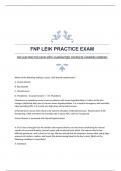 FNP LEIK PRACTICE EXAM WITH GUARANTEED COMPLETE ANSWERS&vert;VERIFIED