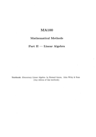 MA100 Linear Algebra