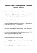 Skills USA Medical Terminology Test Guide with complete solutions&period;
