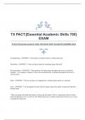 TX PACT&colon;&lbrack;Essential Academic Skills 700&rsqb; EXAM WITH ACCURATE ANSWERS 2024