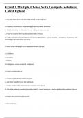 Fraud 1 Multiple Choice With Complete Solutions Latest Upload