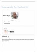 Feedback Log & Score &mdash; Marvin Hayes Scored 100&percnt;