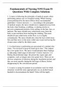 Fundamentals of Nursing N192 Exam &num;1 Questions With Complete Solutions