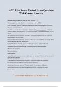 ACC LEA Arrest Control Exam Questions With Correct Answers&period;