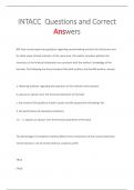 INTACC Questions and Correct  Answers