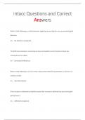 Intacc Questions and Correct  Answers