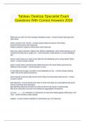  Tableau Desktop Specialist Exam Questions With Correct Answers 2024