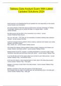 Tableau Data Analyst Exam With Latest Updated Solutions 2024