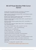 BCACP Exam Questions With Correct Answers