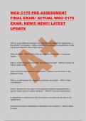 WGU C175 PRE-ASSESSMENT  FINAL EXAM&sol;&sol; ACTUAL WGU C175  EXAM&period; NEW&excl;&excl;&excl; NEW&excl;&excl;&excl; LATEST  UPDATE 
