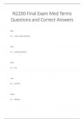 N2200 Final Exam Med Terms Questions and Correct Answers
