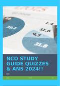 NCO STUDY GUIDE QUIZZES & ANS 2024&excl;&excl;