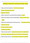 HubSpot Inbound Certification Study Guide Questions and Answers &lpar;2024 &sol; 2025&rpar; &lpar;Verified Answers&rpar;