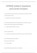 NTR306 midterm Questions  and Correct Answers