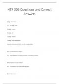 NTR 306 Questions and Correct  Answers