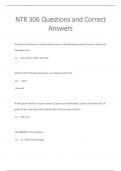NTR 306 Questions and Correct  Answers