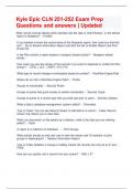 Kyle Epic CLN 251-252 Exam Prep Questions and answers &vert; Updated
