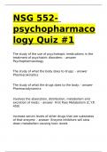 NSG 552- psychopharmacology Quiz &num;1