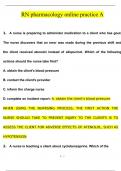 RN pharmacology online practice A  Questions and Answers &lpar;2024 &sol; 2025&rpar; &lpar;Verified Answers&rpar;