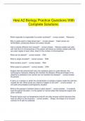 Hesi A2 Biology Practice Questions With Complete Solutions&period;