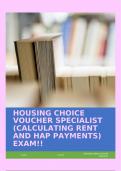 HOUSING CHOICE VOUCHER SPECIALIST &lpar;CALCULATING RENT AND HAP PAYMENTS&rpar; EXAM&excl;&excl;