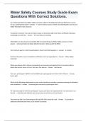 Water Safety Courses Study Guide Exam Questions With Correct Solutions&period;