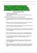 ATI DOSAGE CALCULATIONS PRACTICE ANSWER KEY &lpar;FULL CHEAT SHEET LATEST 2024&sol;2025&rpar;