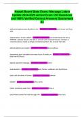 Hawaii Board State Exam- Massage Latest Update 2024-2025 Actual Exam 150 Questions and 100&percnt; Verified Correct Answers Guaranteed A&plus;