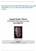 Sepsis&sol;Septic Shock UNFOLDING Reasoning Case Study Jack Holmes&comma; 72 years old Latest 2024 with complete solution