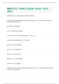 NSG 212 - FINAL EXAM&comma; Huber&comma; WVU 2024 Questions And Answers With Verified Solutions Graded A&plus;