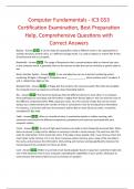 Computer Fundamentals - IC3 GS3 Certification Examination&comma; Best Preparation Help&comma; Comprehensive Questions with Correct Answers