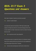 BIOL 2117 Exam 3 Questions and Answers