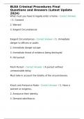 BLEA 825 Criminal Law Exam Questions and Answers Package 2024 August