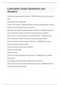 Lubrication Exam Questions and Answers