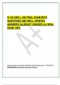 S-130 AND L-180 FINAL EXAM WITH  QUESTIONS AND WELL VERIFIED  ANSWERS &lbrack;ALREADY GRADED A&plus;&rcub; REAL  EXAM 100&percnt;