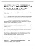 CHAPTER 8 READING - SCHEDULING PROJECTS ACCURATE QUESTIONS AND ANSWERS WITH SOLUTIONS 2024
