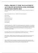 PMP 6&colon; PROJECT TIME MANAGEMENT ACCURATE QUESTIONS AND ANSWERS WITH SOLUTIONS 2024