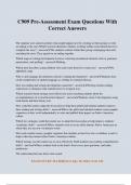 C909 Pre-Assessment Exam Questions With Correct Answers