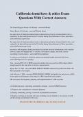 California dental laws & ethics Exam Questions With Correct Answers