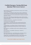 Certified Emergency Nursing 2024 Exam Questions With Correct Answers